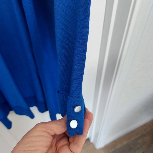 Kim Rogers Blue Open Front Cardigan Medium NWT - Picture 6 of 7